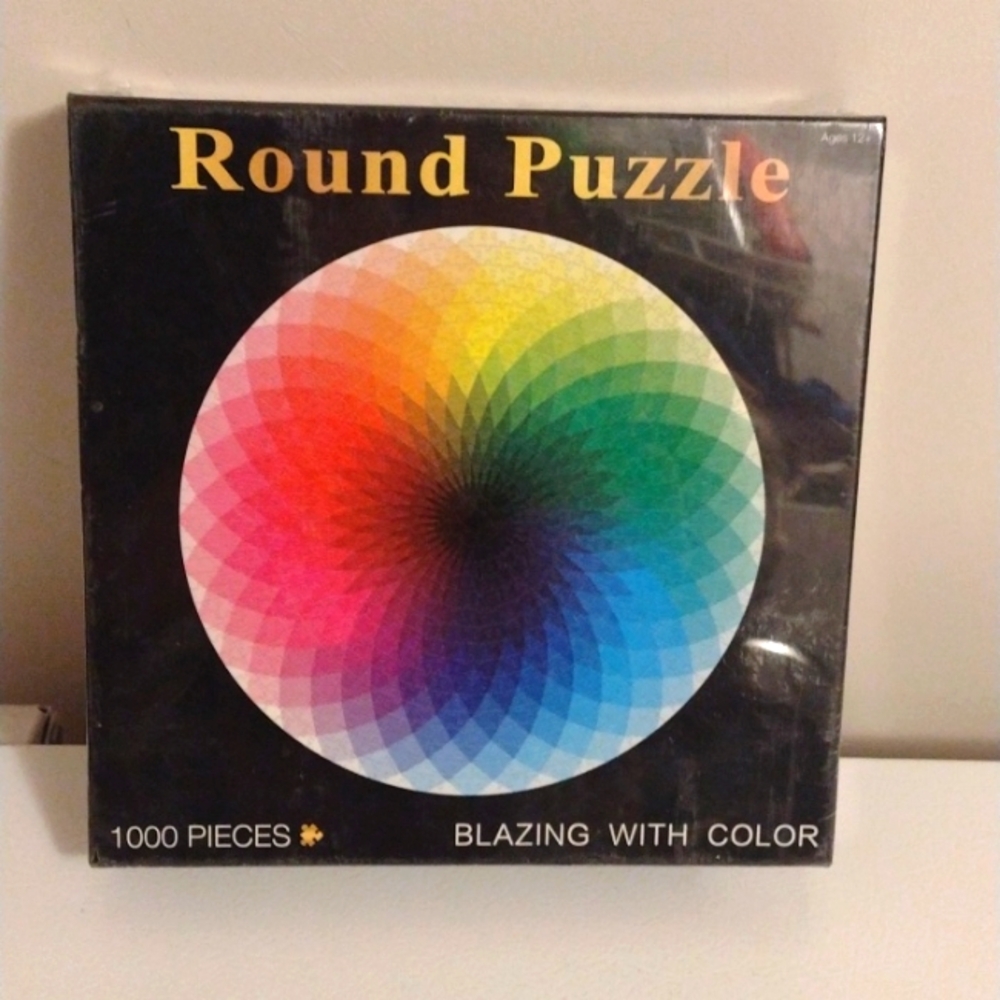 Jigsaw puzzle blazing with color round design new never opened 1000 piece